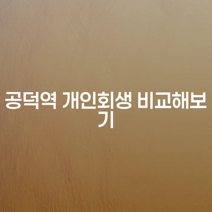 공덕역 개인회생 비교해보기