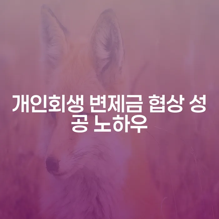 개인회생 변제금 협상 성공의 비결은 무엇일까요?