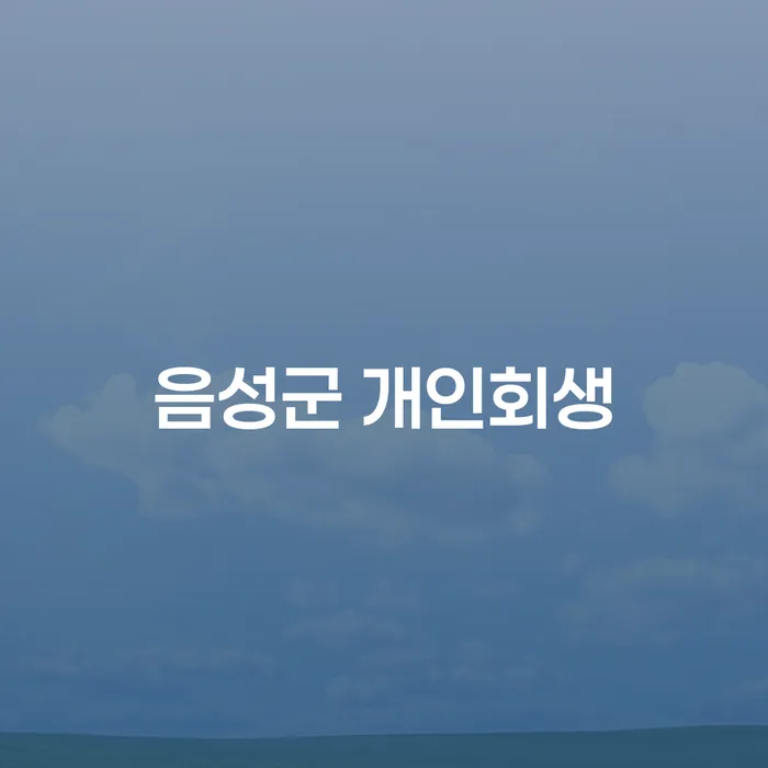 음성군 개인회생, 어떻게 신청하고 효과를 얻을 수 있을까?
