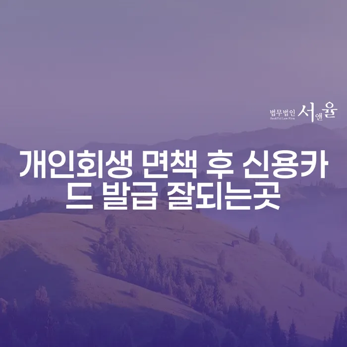 개인회생 면책 후 신용카드 발급이 잘 되는 곳은 어디일까요?